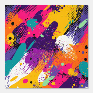 Papier Peint Splash couleur Abstrait dans le style comique rétr
