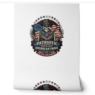 Papier Peint Squelette Cowboy Patriotique Squelette Dark Patrio