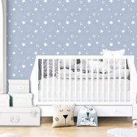 Star Motif Blue Sky Nursery Kids Boy