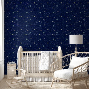 Papier Peint Stars et planètes célestes sur le bleu