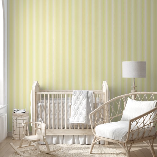 Papier Peint Stripes Chiffon Yellow and White (Enfants)