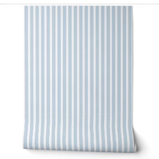 Papier Peint Stripes Pastel Blue and White