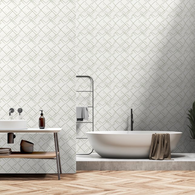 Papier Peint Style japonais sage éléments géométriques papier p (Salle de bain)