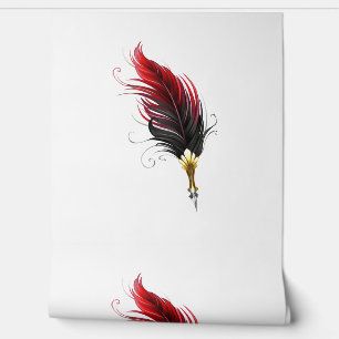 Papier Peint Stylo rouge en plumes avec nib or
