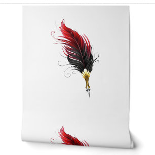 Papier Peint Stylo rouge en plumes avec nib or