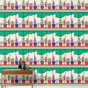 Papier Peint Succulents colorés et cactus