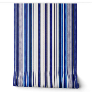 Papier Peint Summer Navy Blue Boat Collection de rayures tendan