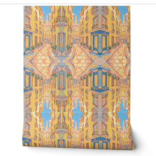 Papier Peint Sunny European Street Architecture confortable Art