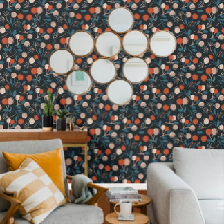 Papier Peint Superbe Motif de feuillage bleu