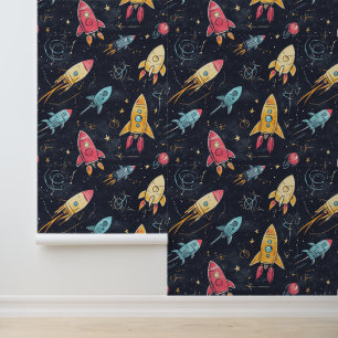 Papier peint sur le thème astronautique pour les a
