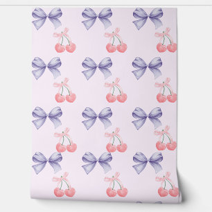 Papier Peint Sweet Cherries & Bows Nursery