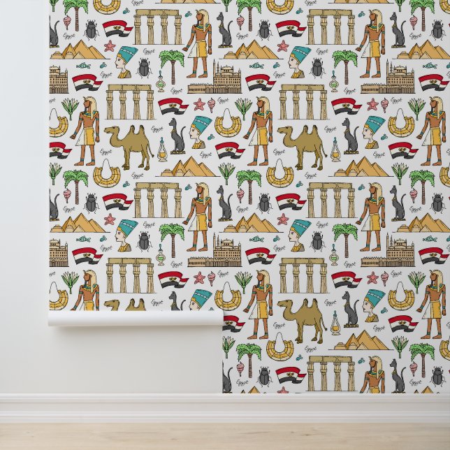 Papier Peint Symboles de couleurs du Motif égyptien (Application)