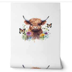 Papier Peint T-shirt classique pour bébé vache de la Highland L