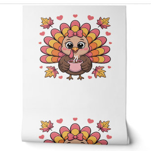 Papier Peint t-shirt classique rose kawaii thanksgiving dinde