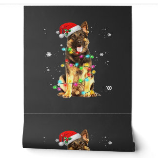 Papier Peint T-Shirt Noël Arbre Chien Berger Allemand Xmas