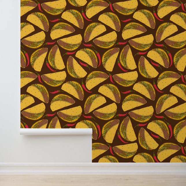 Papier Peint Tacos et poivrons Peppers Food Patterned (Application)