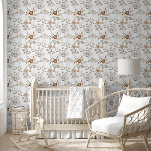 Papier Peint Tan et Brown Floral