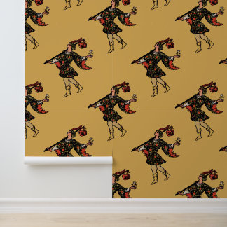 Papier peint Tarot - La carte d'idiot - Jaune