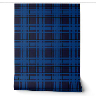 Papier Peint Tartan à carreaux bleu joyau