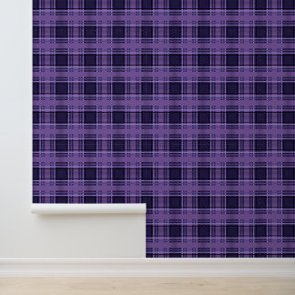 Papier Peint Tartan à Carreaux de Champs de Lilas