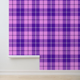 Papier Peint Tartan Rose Et Violet