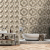 Taupe beige Brown Black White Bohemian Tribe Art