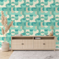 Taupe Beige Turquoise Blue Mint Cercles verts Moti
