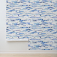 Teintes abstraites aquarelle de vagues de mer bleu