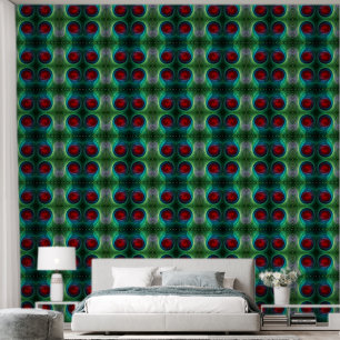 Papier Peint Tempête rouge Floral Art moderne Abstrait Motif co