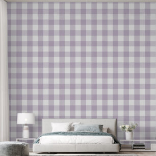 Papier Peint Tendance 6" Gingham écossais violet clair
