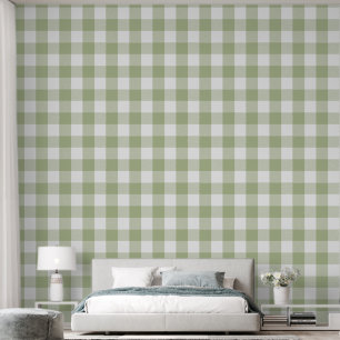 Papier Peint Tendance 6" Vérification de Buffalo Vert Sauge Cla