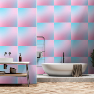 Papier Peint Tendance Contemporaine Turquoise Rose Bleu