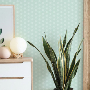 Papier Peint Tender Pastel Mint Green Polkadot