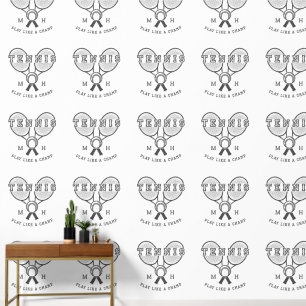 Papier Peint TENNIS monogramme personnalisé