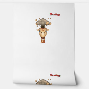 Papier Peint tête émoji explosant visage de girafe