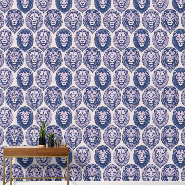 Papier Peint Têtes de lion pourpres (Couloir)