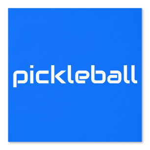Papier Peint Texte de PICKLEBALL blanc moderne sur bleu vif