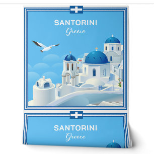 Papier Peint Texte personnalisé Santorin Grèce