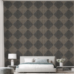 Papier Peint Texture Damier Fissuré Taupe et Marron
