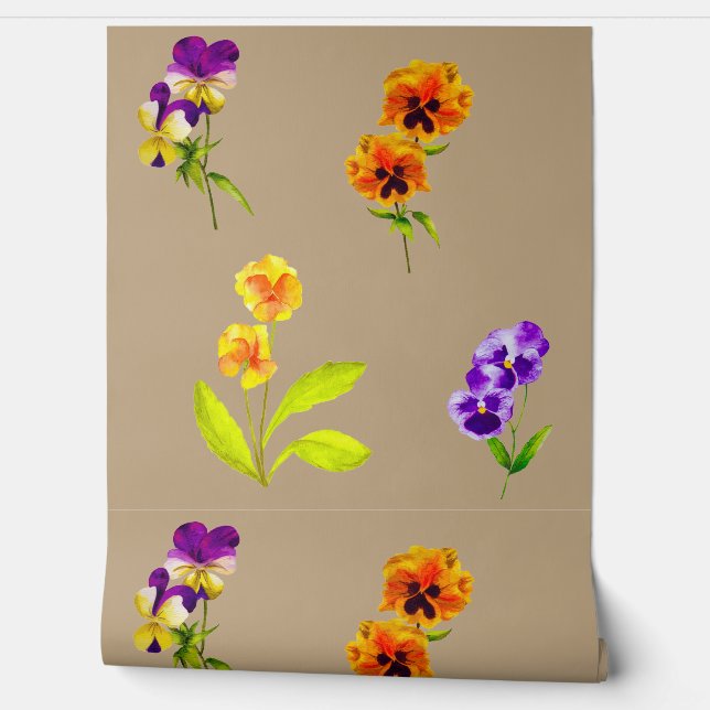 Papier Peint 'The Pansy Party' on a  (Déroulement)