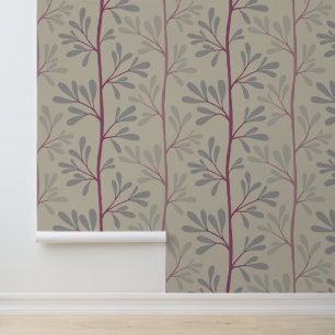 Papier Peint Tiges de jardin Zen silhouettes botaniques minimal