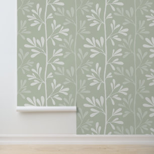 Papier Peint Tiges de jardin Zen XL12 botanique minimal blanc