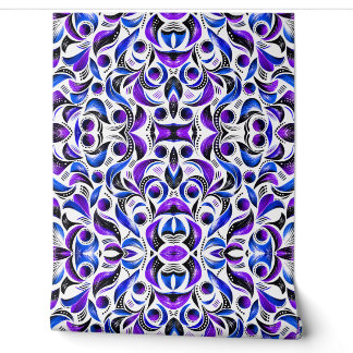 Papier Peint Tissu à motif tourbillonnant abstrait violet royal