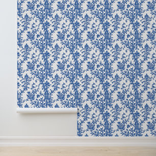 Papier Peint Toile à fleurs bleue