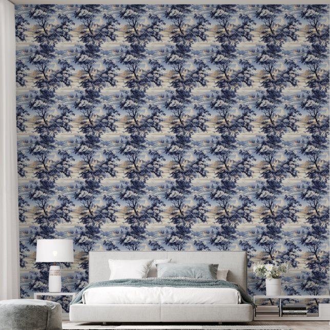Papier Peint Toile du Jouy Faux French  (Chambre à coucher)