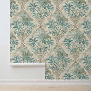 Papier Peint Toile Tropicale Vintage Élégance Côtière Design
