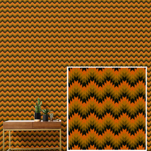 Papier Peint Tons géométriques automnaux bruns Vagues Rayures