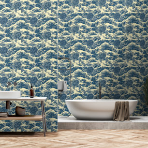 Papier Peint Tortue De Mer Et Motif De Vagues