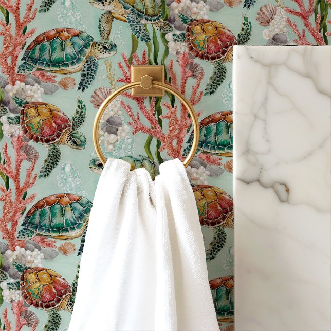 Papier Peint Tortues marines et récif corallien (Créateur téléchargé)