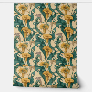 Papier Peint Tourbillons de Lys Art Nouveau